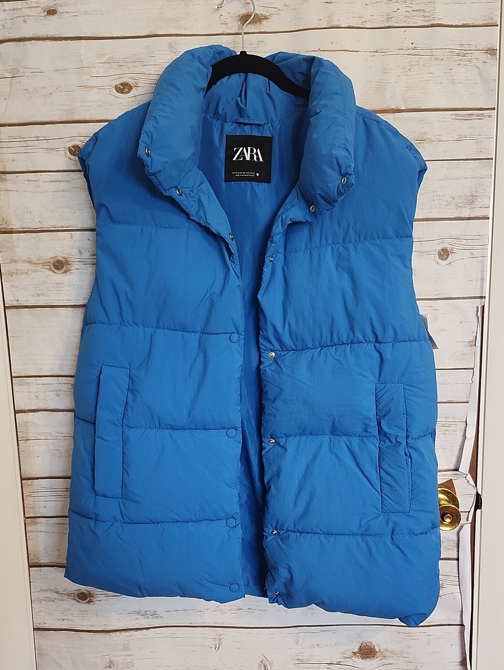 ZARA Women's Blue Puffer Vest XS